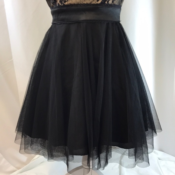 Teeze Me Black Tulle & Lace Dress Blush Backing 3 - Picture 2 of 7